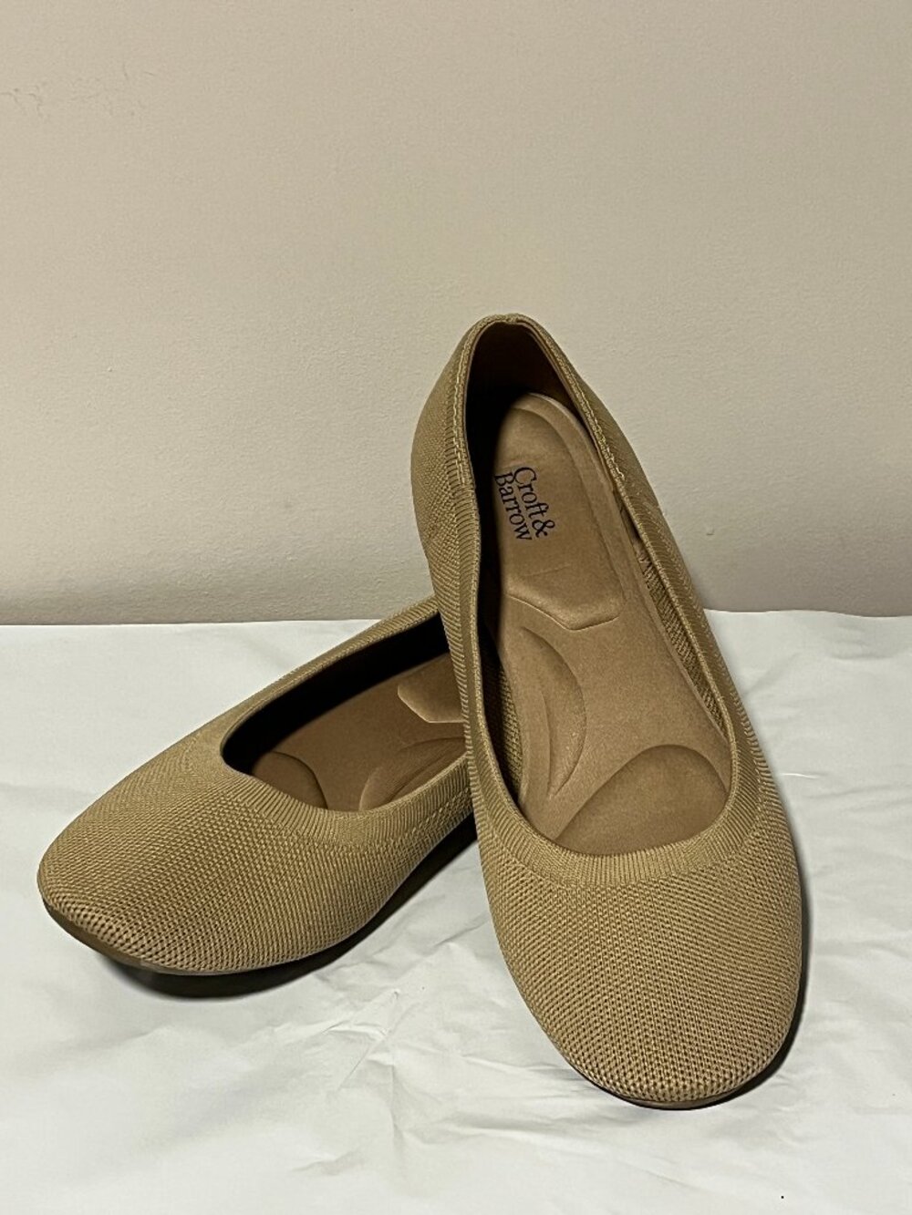Croft & Barrow Womens Ballet Flat Size 9.5 Slip On Comfort Foam Insoles